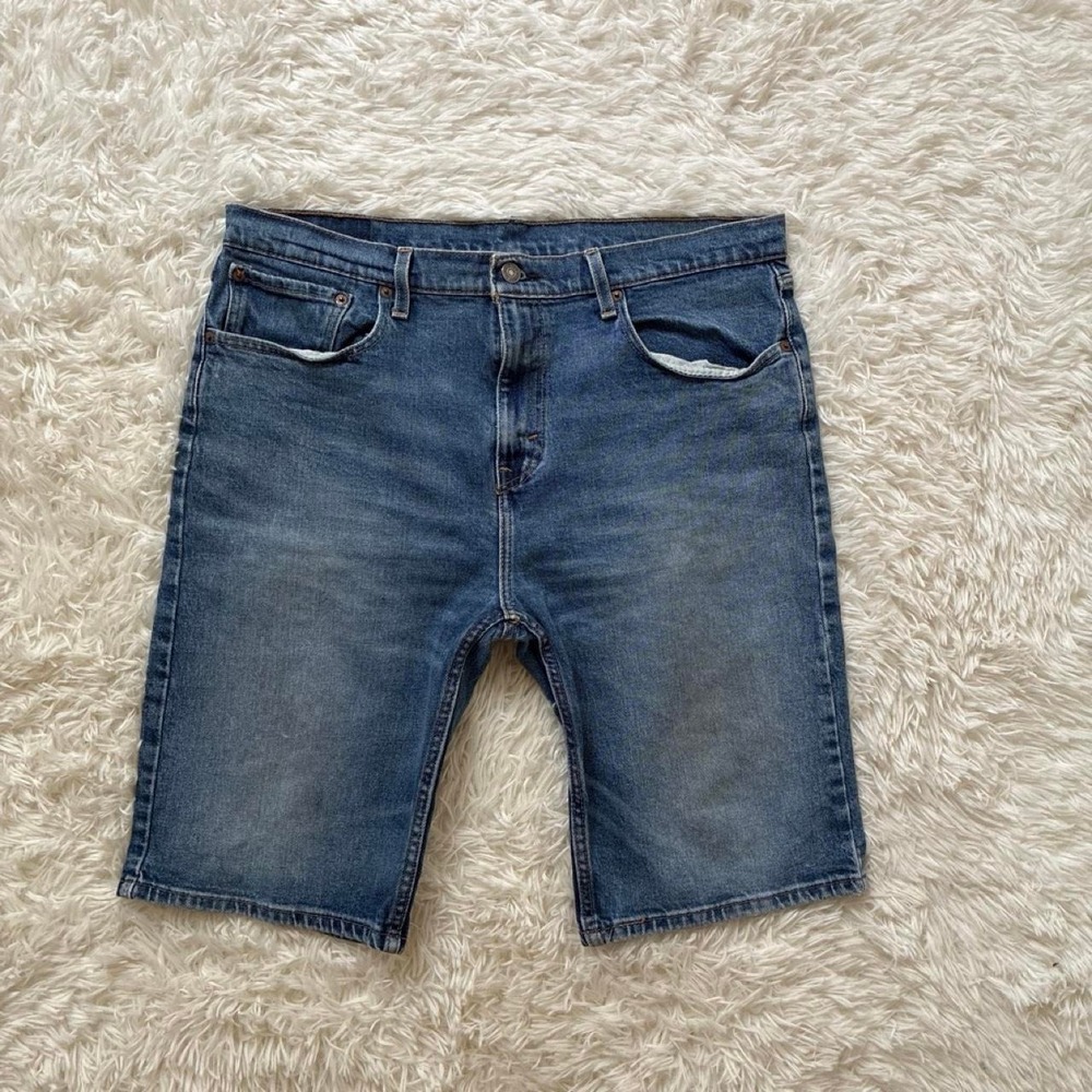 Y2K Baggy oversized Streetwear Levi's 502 blue denim shorts summer 100% cotton